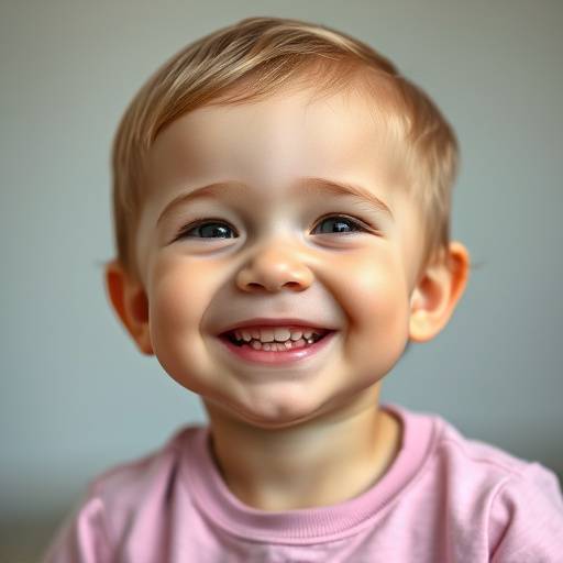 Bambino sorridente durante una sessione di ritratto