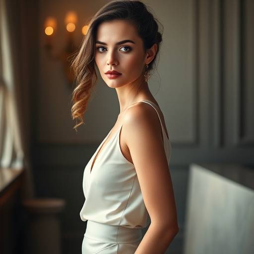 Foto di moda di una modella elegante