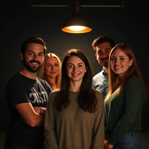 Il team dello studio fotografico 'Luce e Ombra' in posa